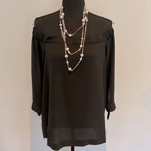 Off the shoulder black blouse